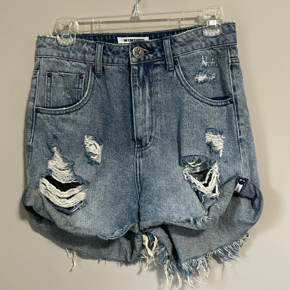 REVOLVE x ONE TEASPOON High Waist Bandits Jean Short Sz 28